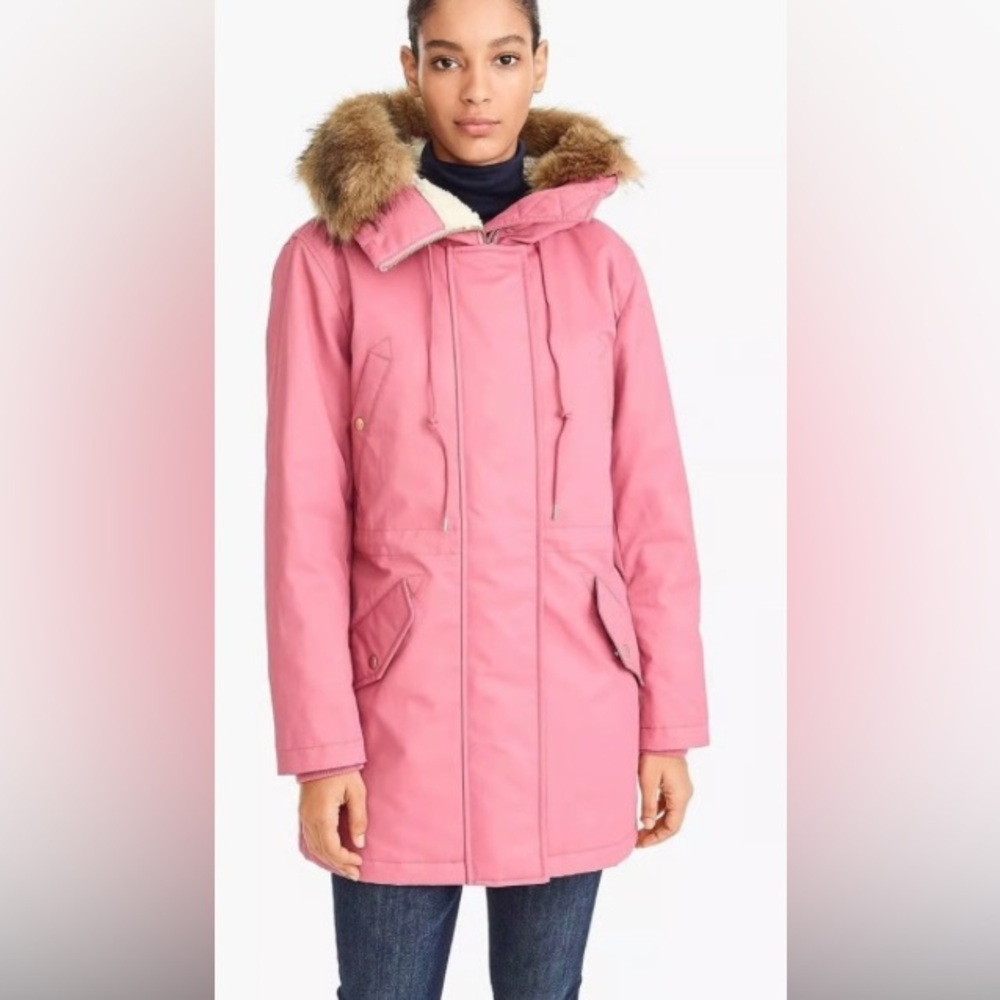 J. Crew Women's Rose Hooded coated canvas winter Jacket